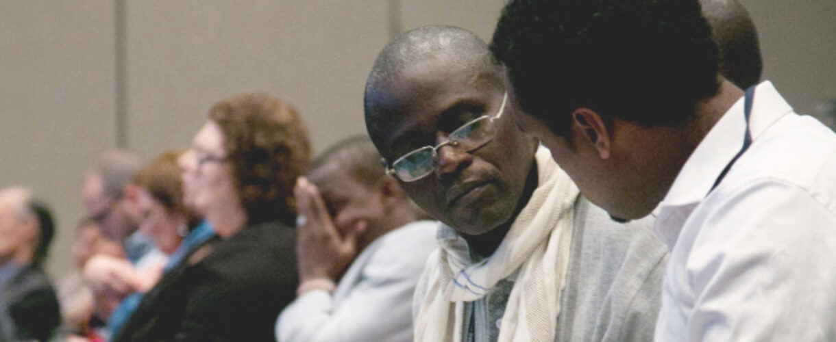 Attendees at Catholic Relief Services' ICT4D 2015 conference, held outside of Chicago, IL. Almost 400 people attended, representing 56 countries and 140 organizations.

ICT4D stands for Information and Communications Technologies for Development.