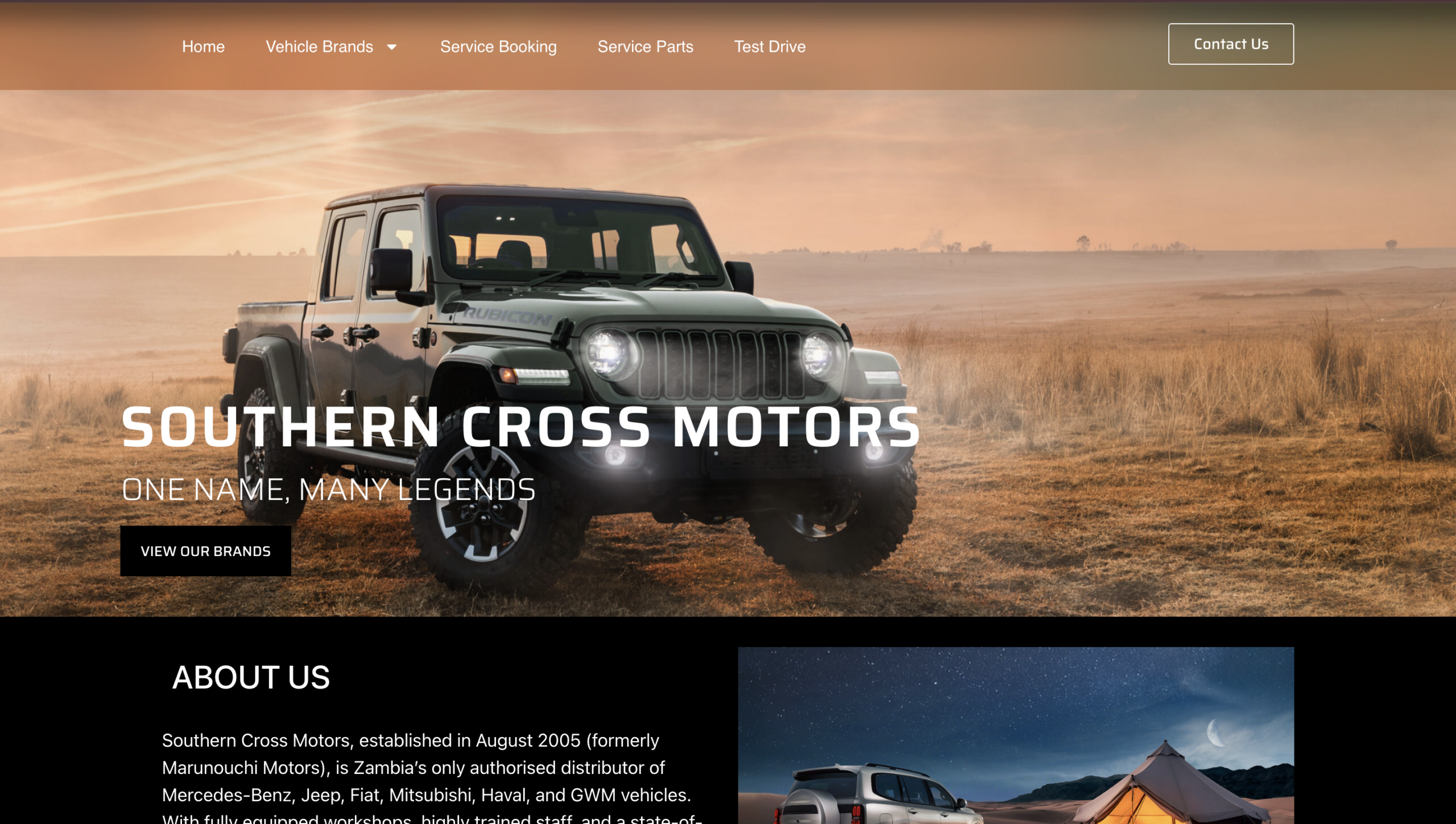 Preview of Southern Cross Motors Website