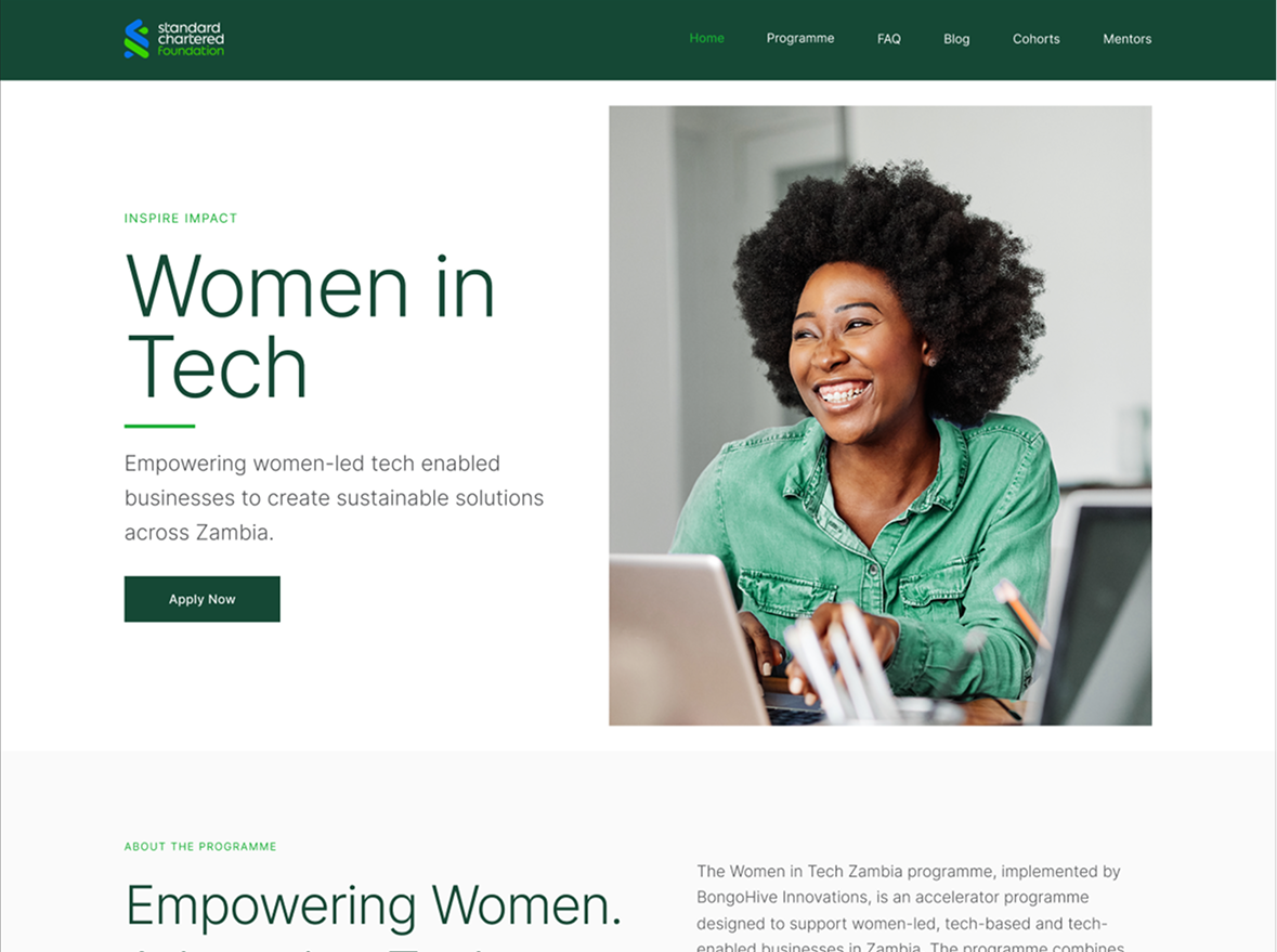 Preview of Women In Tech Website